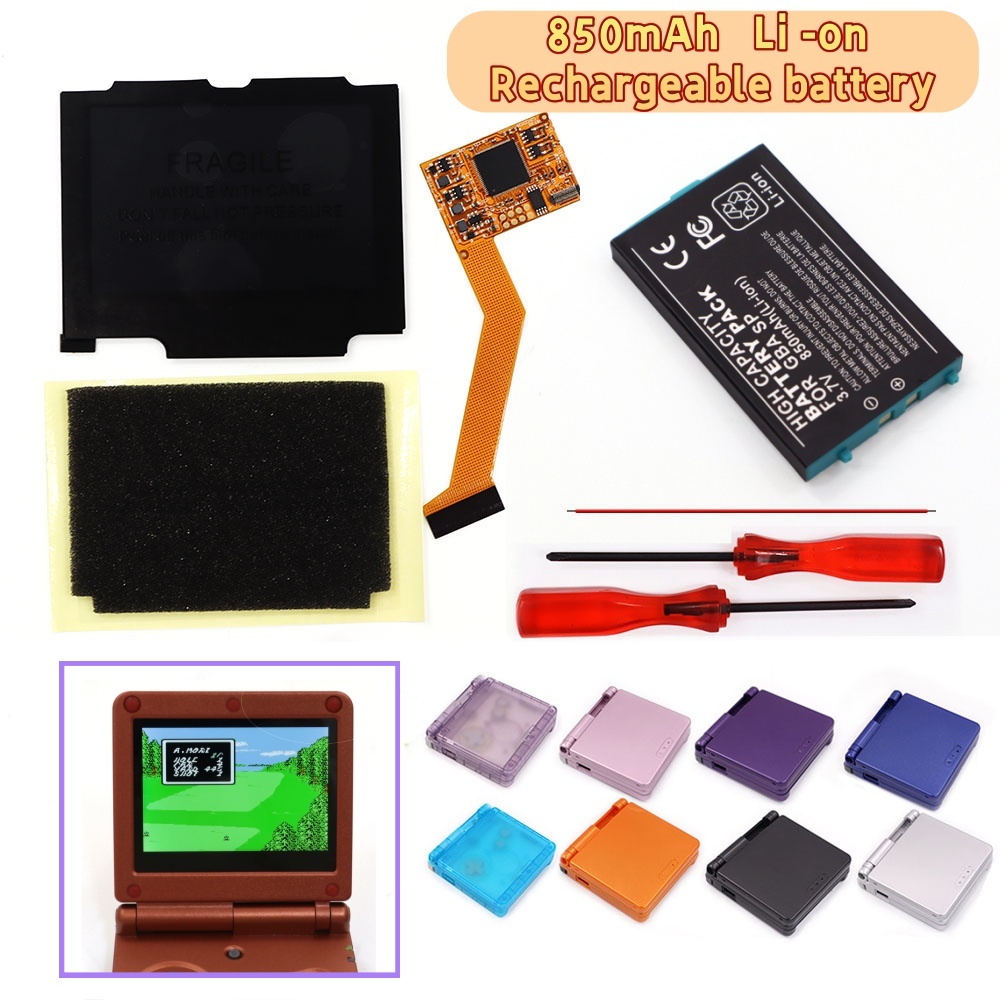 Lcd Screen Arcade - สำหรับชุดแบตเตอรี่ GBA SP 3.7V V2 พร้อมหน้าจอ