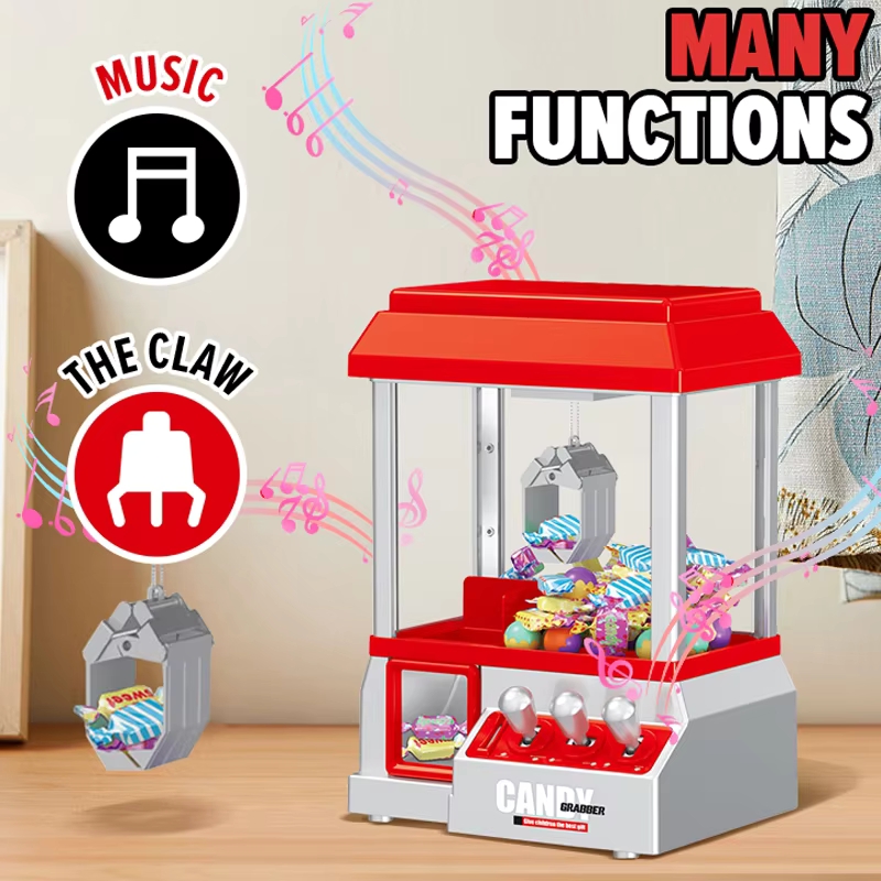 Claw Crane Machine - ตู้คีบตุ๊กตาไฟฟ้า เกมอาร์เคด ของเล่นตู้คีบตุ๊กตาขนาดเล็ก มีเสียงเพลงและไฟ ของเล่นเด็ก ของขวัญวันเกิดสำหรับเด็กผู้หญิง