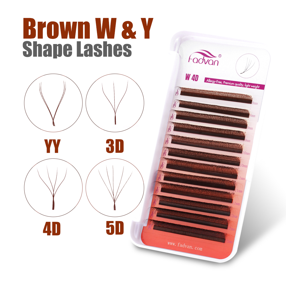 Arcade Z - FADVAN สีน้ําตาล YY/3D/4D/5D M/D Curl ผสมความยาวขนตา