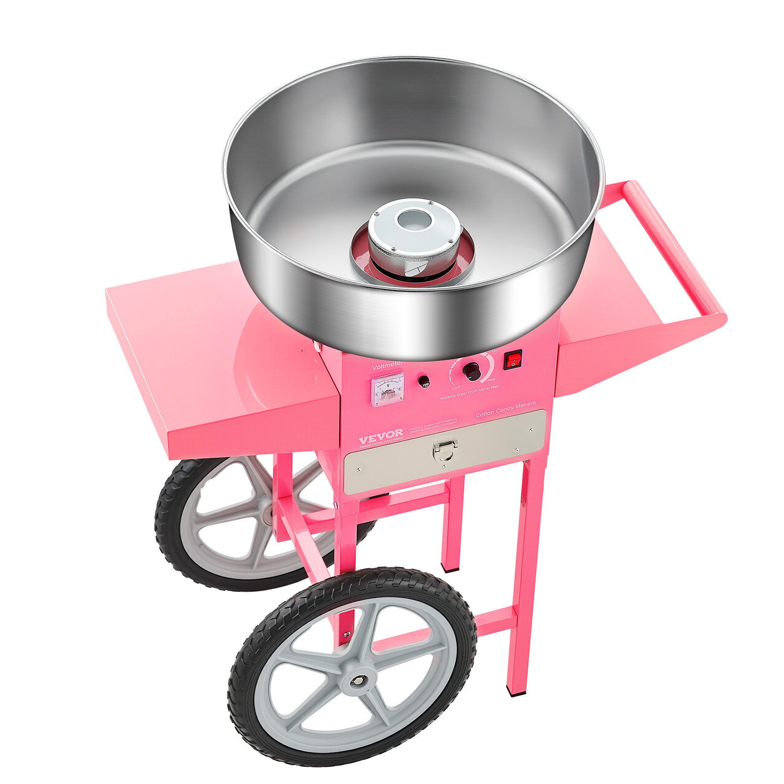 Candy Floss Machine - เครื่องทำสายไหมไฟฟ้า SucceBuy พร้อมรถเข็น เครื่องทำสายไหมเชิงพาณิชย์ พร้อมโถสแตนเลสขนาด 20.5