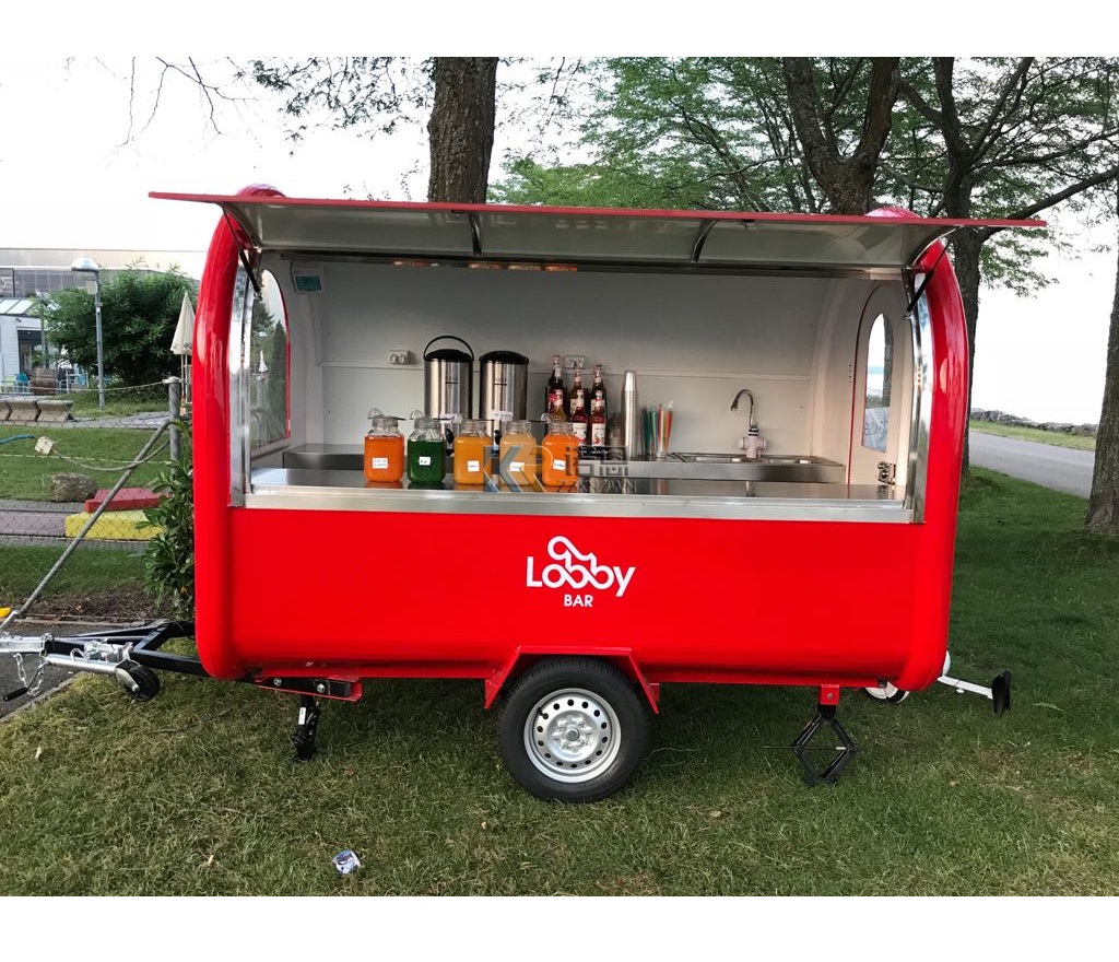 Hot Dog Vending Cart - กลางแจ้งมือถือสุนัขร้อน Fast Food Truck รถพ่วงอาหารมาตรฐานสหรัฐอเมริกาอาหารหยอดเหรียญรถเข็นทําอาหาร Kiosk