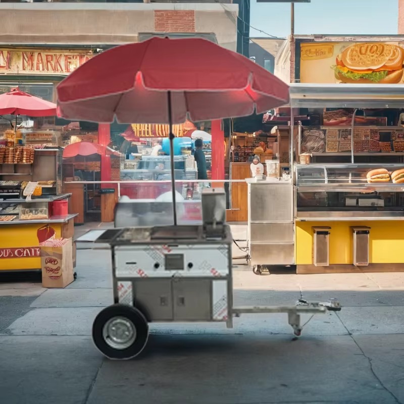 รถเข็นขายอาหารเคลื่อนที่ขนาดกะ - Hot Dog Vending Cart บทวิจารณ์และราคา
