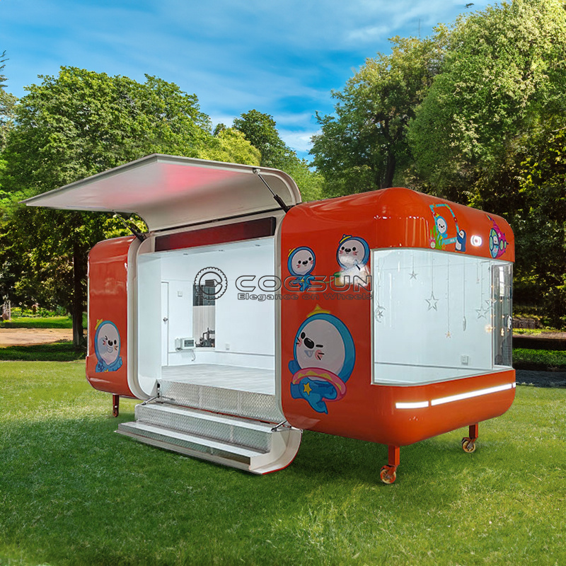Street Mobile Food Trailer พิซ - Hot Dog Vending Cart บทวิจารณ์และราคา
