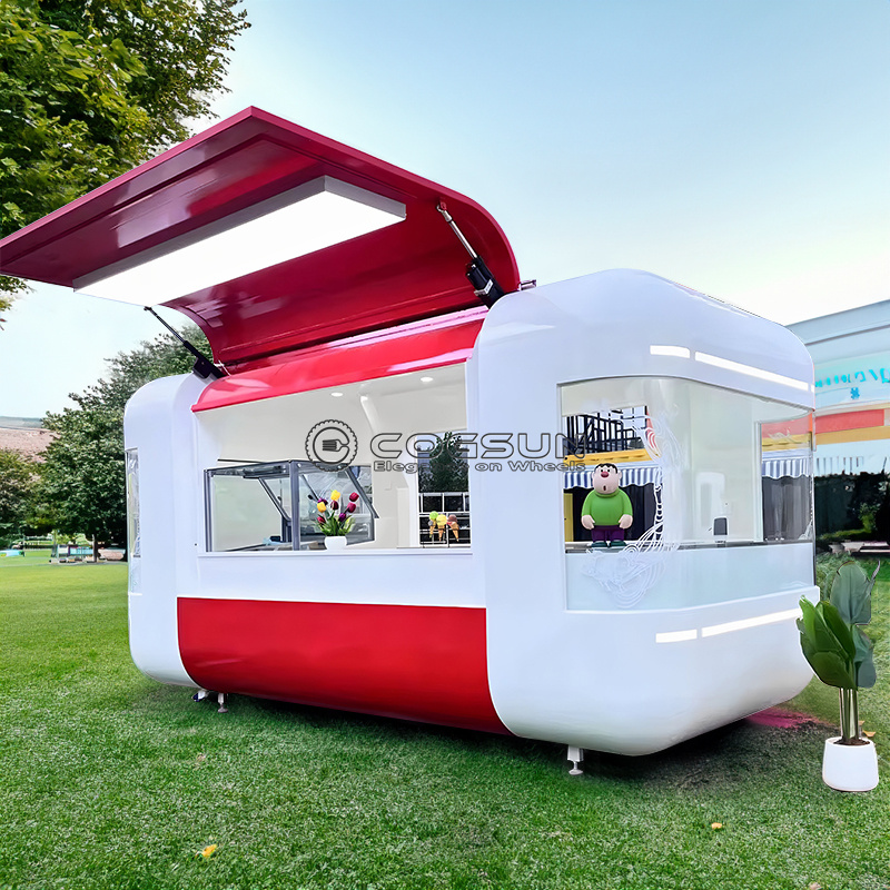 Street Mobile Food Trailer พิซ - Hot Dog Vending Cart บทวิจารณ์และราคา